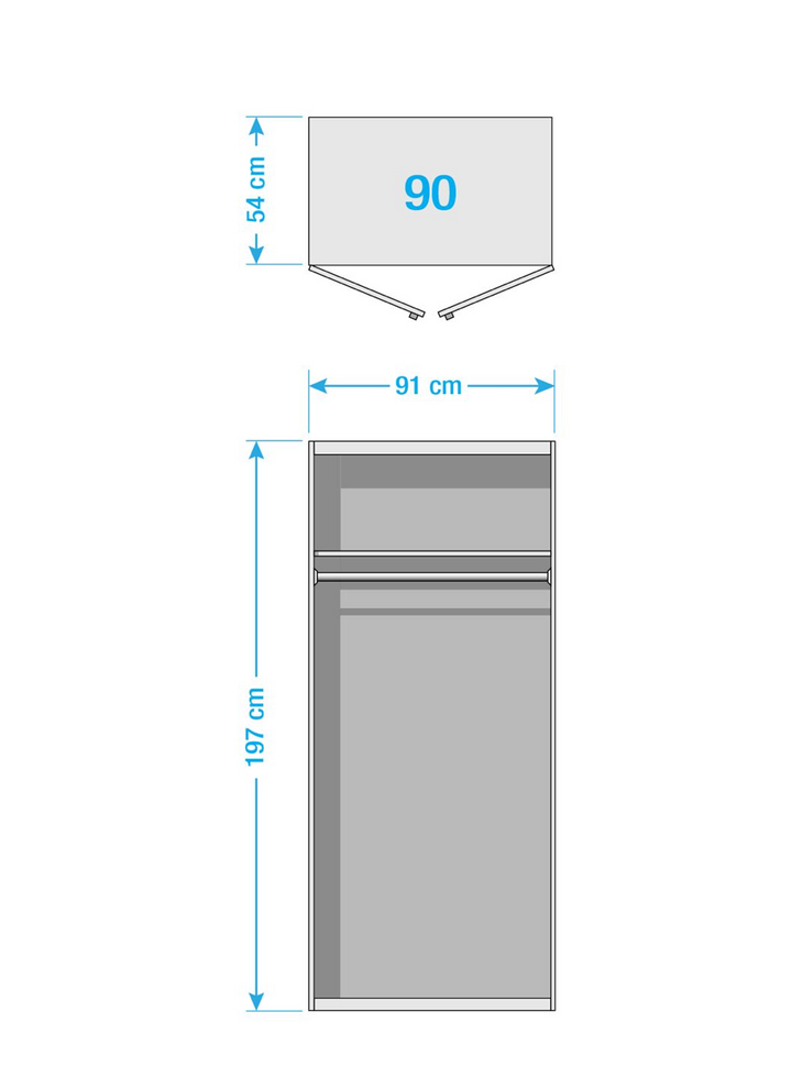 !REDUZIERT! -30% Drehtürenschrank KiYDOO V 91 x 197 cm